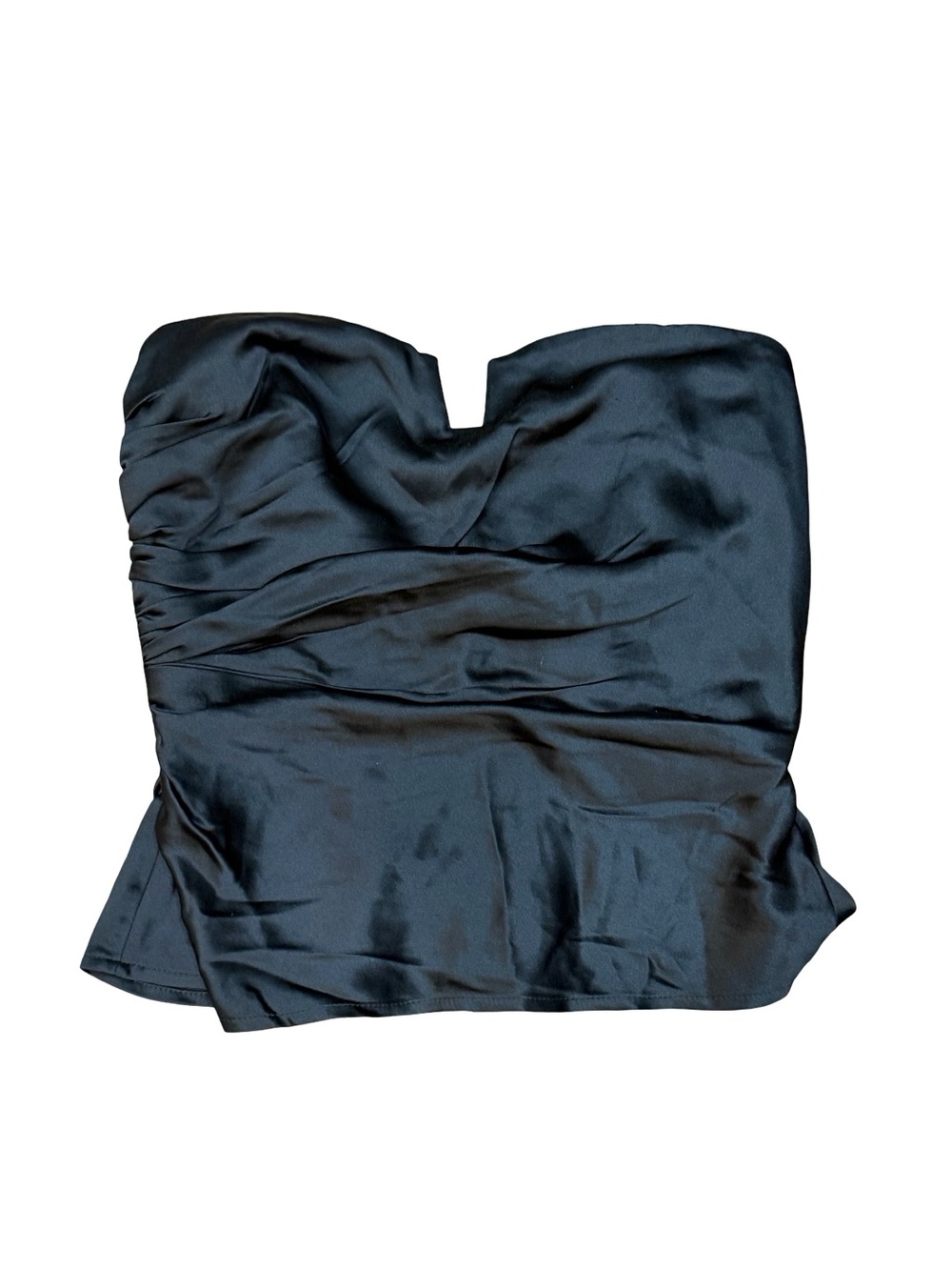 š¤ NWT Reformation Madelyn Silk Top Black Size 6 100% Silk Smocked Back - Picture 3 of 11